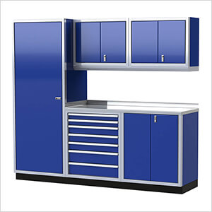 Pro II 8-Foot Moduline Blue Aluminum Garage Cabinet System