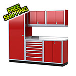 Moduline Pro II 8-Foot Red Aluminum Garage Cabinet System