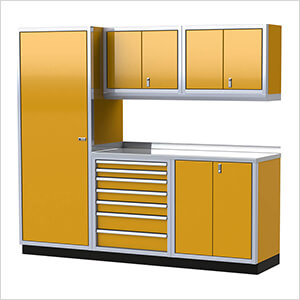 Pro II 8-Foot Yellow Aluminum Garage Cabinet System