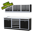 Moduline Pro II 8-Foot Signature Black Aluminum Garage Cabinet System