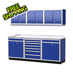 Moduline Pro II 8-Foot Moduline Blue Aluminum Garage Cabinet System