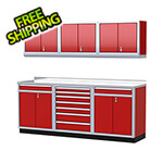 Moduline Pro II 8-Foot Red Aluminum Garage Cabinet System