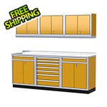 Moduline Pro II 8-Foot Yellow Aluminum Garage Cabinet System