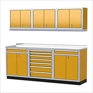 Pro II 8-Foot Yellow Aluminum Garage Cabinet System