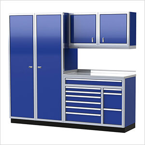 Pro II 8-Foot Moduline Blue Aluminum Garage Cabinet System