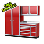 Moduline Pro II 8-Foot Red Aluminum Garage Cabinet System