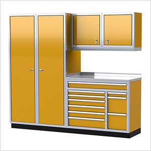 Pro II 8-Foot Yellow Aluminum Garage Cabinet System