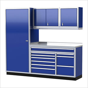 Pro II 8-Foot Moduline Blue Aluminum Garage Cabinet System