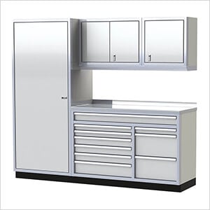 Pro II 8-Foot White Aluminum Garage Cabinet System