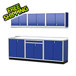 Moduline Pro II 9-Foot Moduline Blue Aluminum Garage Cabinet System