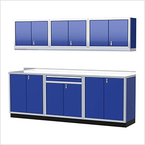 Pro II 9-Foot Moduline Blue Aluminum Garage Cabinet System