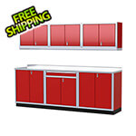 Moduline Pro II 9-Foot Red Aluminum Garage Cabinet System
