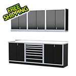 Moduline Pro II 9-Foot Signature Black Aluminum Garage Cabinet System