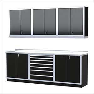Pro II 9-Foot Signature Black Aluminum Garage Cabinet System