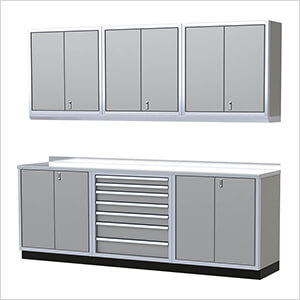 Pro II 9-Foot Light Gray Aluminum Garage Cabinet System