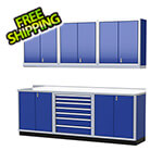 Moduline Pro II 9-Foot Moduline Blue Aluminum Garage Cabinet System