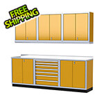 Moduline Pro II 9-Foot Yellow Aluminum Garage Cabinet System