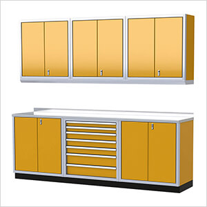 Pro II 9-Foot Yellow Aluminum Garage Cabinet System