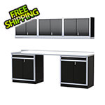 Moduline Pro II 9-Foot Signature Black Aluminum Garage Cabinet System