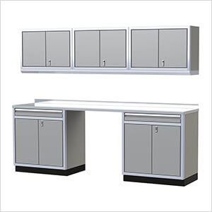 Pro II 9-Foot Light Gray Aluminum Garage Cabinet System