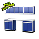 Moduline Pro II 9-Foot Moduline Blue Aluminum Garage Cabinet System