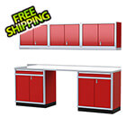 Moduline Pro II 9-Foot Red Aluminum Garage Cabinet System