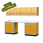 Moduline Pro II 9-Foot Yellow Aluminum Garage Cabinet System