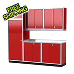 Moduline Pro II 8-Foot / 8-Inch Red Garage Cabinet System