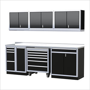 Pro II 8-Foot / 8-Inch Signature Black Aluminum Garage Cabinet System