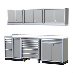 Pro II 8-Foot / 8-Inch Light Gray Aluminum Garage Cabinet System