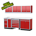 Moduline Pro II 8-Foot / 8-Inch Red Aluminum Garage Cabinet System