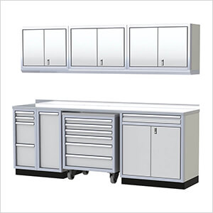 Pro II 8-Foot / 8-Inch White Aluminum Garage Cabinet System