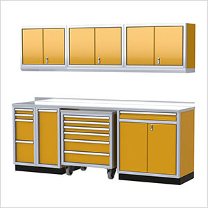 Pro II 8-Foot / 8-Inch Yellow Aluminum Garage Cabinet System