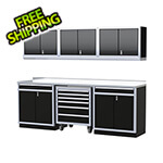 Moduline Pro II 9-Foot Signature Black Aluminum Garage Cabinet System