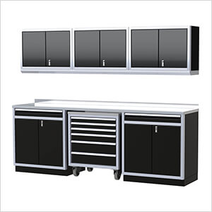 Pro II 9-Foot Signature Black Aluminum Garage Cabinet System