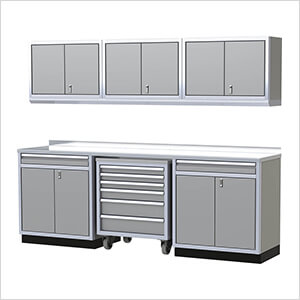 Pro II 9-Foot Light Gray Aluminum Garage Cabinet System