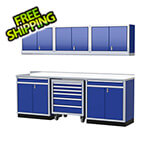 Moduline Pro II 9-Foot Moduline Blue Aluminum Garage Cabinet System
