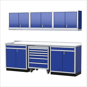 Pro II 9-Foot Moduline Blue Aluminum Garage Cabinet System