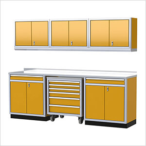 Pro II 9-Foot Yellow Aluminum Garage Cabinet System