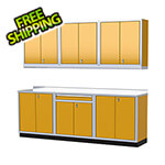 Moduline Pro II 9-Foot Yellow Aluminum Garage Cabinet System
