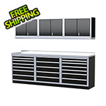 Moduline Pro II 9-Foot Signature Black Aluminum Garage Cabinet System