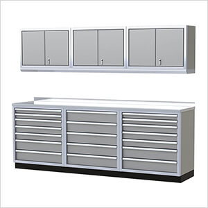 Pro II 9-Foot Light Gray Aluminum Garage Cabinet System
