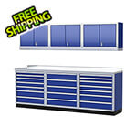 Moduline Pro II 9-Foot Moduline Blue Aluminum Garage Cabinet System