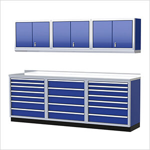 Pro II 9-Foot Moduline Blue Aluminum Garage Cabinet System