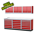 Moduline Pro II 9-Foot Moduline Red Aluminum Garage Cabinet System