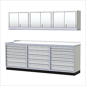 Pro II 9-Foot Moduline White Aluminum Garage Cabinet System