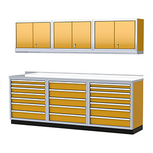 Pro II 9-Foot Moduline Yellow Aluminum Garage Cabinet System