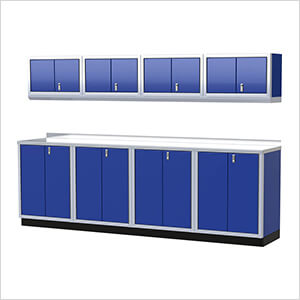 Pro II 10-Foot Moduline Blue Aluminum Garage Cabinet System