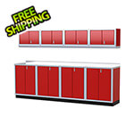 Moduline Pro II 10-Foot Red Aluminum Garage Cabinet System