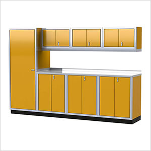 Pro II 10-Foot Yellow Aluminum Garage Cabinet System